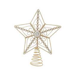 Item 103640 Gold Glitter 5 Point Star Treetopper