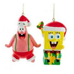 Item 103657 Spongebob/Patrick With Hat Ornament