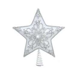 Item 103659 White Silver Star Tree Topper