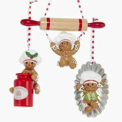Item 103672 Gingerbread Man With Jam/Rolling Pin/Tin Ornament