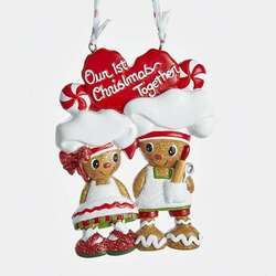 Item 103678 Our First Christmas Together Gingerbread Couple With Heart Ornament