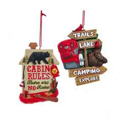 Item 103707 thumbnail Cabin/Camping Sign With Sayings Ornament