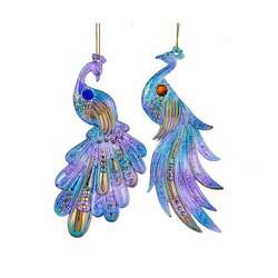 Item 103713 Purple Blue Peacock Ornament