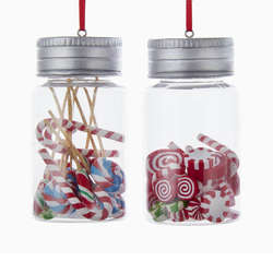 Item 103827 Clear Candy Jar With Silver Lid Ornament