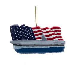 Item 103876 thumbnail Navy Aircraft Carrier With Flag Ornament