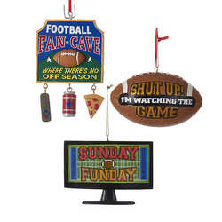 Item 103880 Flat TV/Football/Fan Cave Sign Ornament