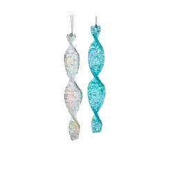 Item 104016 Swirl Icicle With Glitter Ornament
