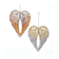 Item 104079 Gold/Silver Angel Wings Ornament