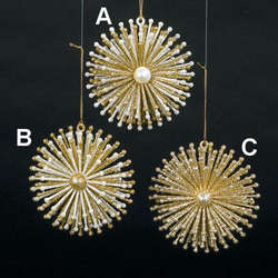 Item 104090 thumbnail Gold/Silver Burst Snowflake Ornament