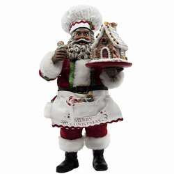 Item 104140 Fabriché African-American Gingerbread Chef Santa