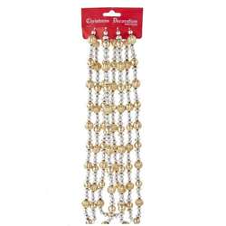 Item 104195 9ft Shiny Silver/Gold Beaded Garland