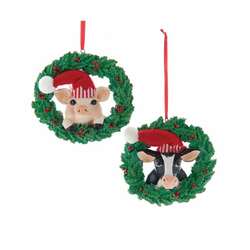 Item 104214 Cow/Pig Wreath Ornament