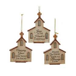 Item 104250 Church With Religious Saying Ornament