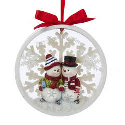 Item 104258 Our First Christmas Snowman Couple With Snow Ornament