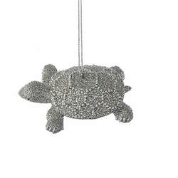 Item 104273 Silver Under The Sea Turtle With Pearls Ornament