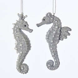 Item 104301 Silver Under The Sea Seahorse Ornament