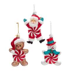 Item 104322 thumbnail Noble Gems Santa/Snowman/Gingerbread Ornament