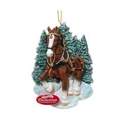 Item 104338 Budweiser Clydesdale With Trees Ornament