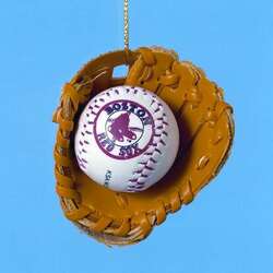 Item 104354 Boston Red Sox Baseball In Glove Ornament