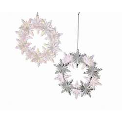 Item 104357 Pink/Clear Iridscent Wreath Ornaments