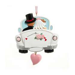 Item 104396 thumbnail Wedding Couple In Car Ornament