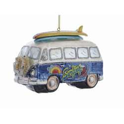 Item 104403 Beach Bus With Surfboard Ornament