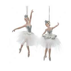 Item 104407 thumbnail Silver And White Ballerina Ornament