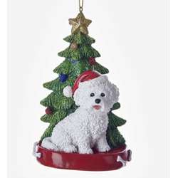 Item 104446 Bichon Frise With Tree Ornament