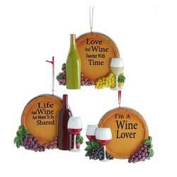 Item 104466 Barrel With Wine And Grape Ornament