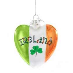 Item 104526 Ireland Glass Heart Ornament