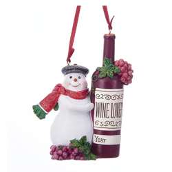 Item 104529 Snowman With Wine Bottle Ornament