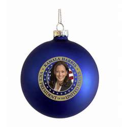 Item 104530 Vice President Kamala Glass Ball Ornament