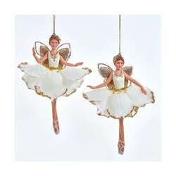 Item 104531 thumbnail White/Gold Fairy Ballerina Ornament
