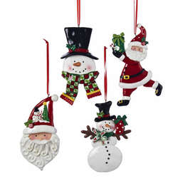 Item 104595 Santa/Snowman Ornament