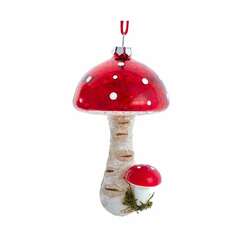 Item 104602 Glass Mushroom Ornament