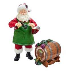 Item 104640 Wine Santa With Barrel Figure 