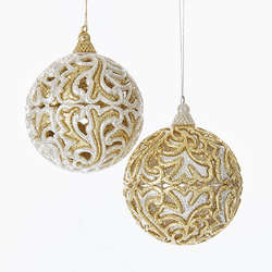 Item 104645 Gold/Silver Ball Ornament
