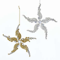 Item 104648 Silver/Gold Snowflake Ornament