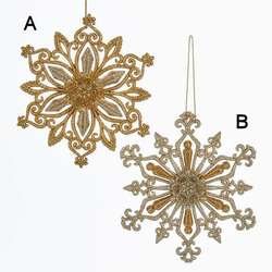 Item 104686 Gold/Platinum Snowflake Ornament
