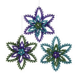 Item 104873 Green/Purple/Blue Snowflake Ornament