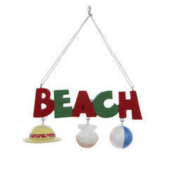 Item 104914 Beach Text With Dangles Ornament