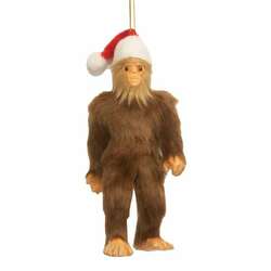 Item 105121 Furry Bigfoot With Santa Hat Ornament