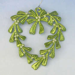 Item 105179 Lime/White Mistletoe Ornament