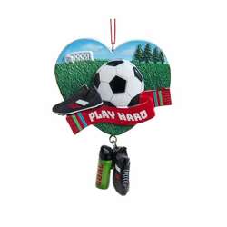 Item 105276 Heart Shaped Soccer Ornament