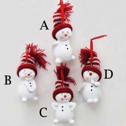 Item 105355 thumbnail Snowman With Knitted Hats Ornament