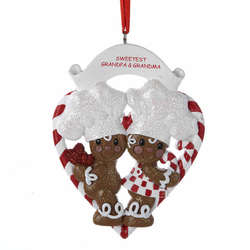 Item 105397 Sweetest Grandpa & Grandma Gingerbread With Heart Ornament