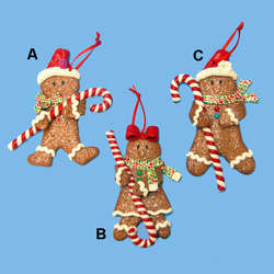 Item 105436 Gingerbread Boy/Girl With Candy Cane Ornament