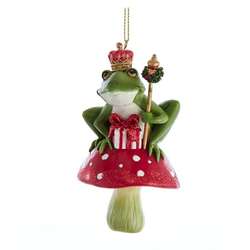 Item 105577 Frog Prince On Mushroom Ornament