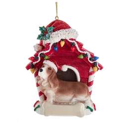 Item 105605 Bassett Hound With Doghouse Ornament