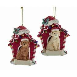 Item 105609 Labradoodle With Doghouse Ornament
